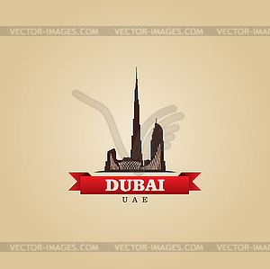 Dubai UAE city symbol - color vector clipart