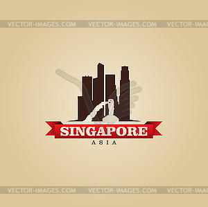 Singapore Asia city symbol - vector image