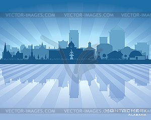 Montgomery Alabama city skyline silhouette - vector image