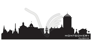 Montgomery Alabama city skyline silhouette - royalty-free vector image