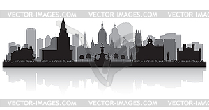 Hartford Connecticut city skyline silhouette - white & black vector clipart