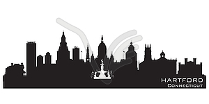 Hartford Connecticut city skyline silhouette - vector clipart