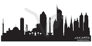 Jakarta Indonesia city skyline silhouette - vector clipart