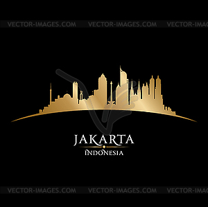 Jakarta Indonesia city skyline silhouette black - vector clip art