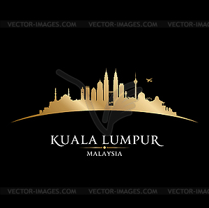 Kuala Lumpur Malaysia city skyline silhouette - royalty-free vector clipart