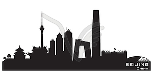 Beijing China city skyline silhouette - vector image