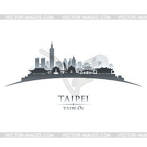 Taipei Taiwan city skyline silhouette white - royalty-free vector clipart