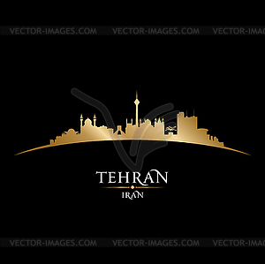 Tehran Iran city skyline silhouette black background - vector image