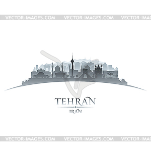 Tehran Iran city skyline silhouette white background - vector clipart