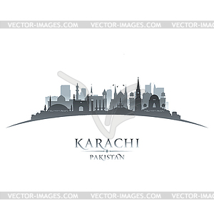 Karachi Pakistan city skyline silhouette white - vector clipart / vector image