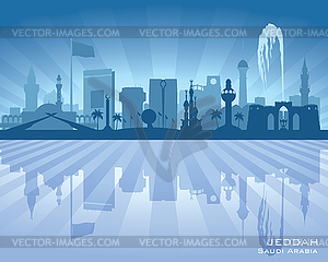 Jeddah Saudi Arabia city skyline silhouette - stock vector clipart