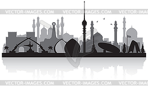 Baghdad Iraq city skyline silhouette - vector clip art