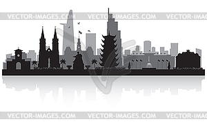 Ho Chi Minh city Vietnam city skyline silhouette - vector clipart