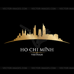 Ho Chi Minh city Vietnam skyline silhouette black - vector clipart