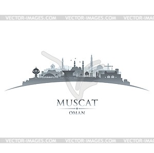 Muscat Oman city skyline silhouette white background - vector image