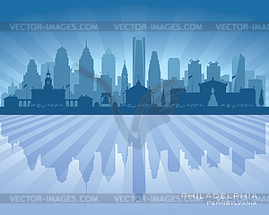 Philadelphia Pennsylvania city skyline silhouette - vector clipart