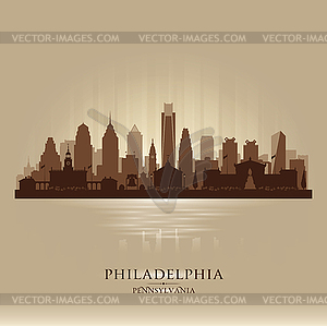 Philadelphia Pennsylvania city skyline silhouette - royalty-free vector image