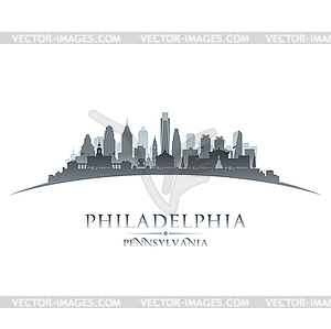 Philadelphia Pennsylvania city silhouette white - vector clip art