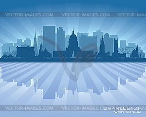 Charleston West Virginia city skyline silhouette - vector clip art