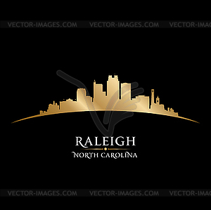 Raleigh North Carolina city silhouette black - vector clip art