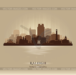 Raleigh North Carolina city skyline silhouette - royalty-free vector clipart