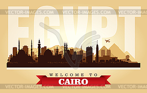 Cairo Egypt city skyline silhouette - vector image