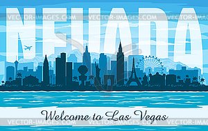 Las Vegas Nevada city skyline silhouette - vector image