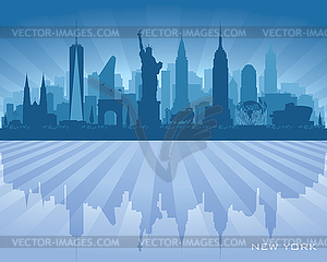 New York city skyline silhouette - vector image