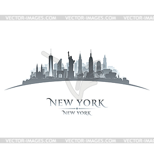 New York city silhouette white background - stock vector clipart