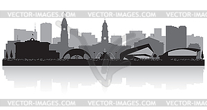 Adelaide Australia city skyline silhouette - vector clipart