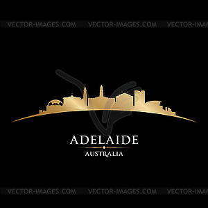 Adelaide Australia city silhouette black background - royalty-free vector image