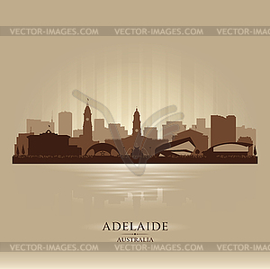 Аделаида Австралия город небоскребов силуэт - рисунок в векторе