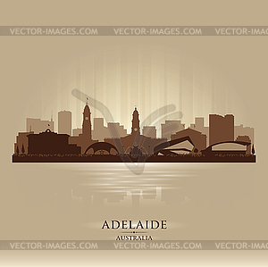 Adelaide Australia city skyline silhouette - vector clip art