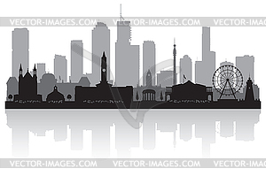 Brisbane Australia city skyline silhouette - vector clip art