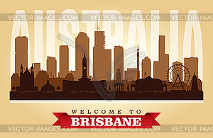 Brisbane Australia city skyline silhouette - vector clipart / vector image