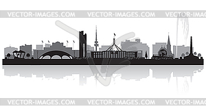 Canberra Australia city skyline silhouette - vector clipart