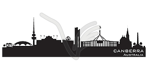 Canberra Australia city skyline silhouette - vector clipart