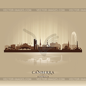 Canberra Australia city skyline silhouette - vector clipart / vector image