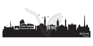 Rome Italy city skyline silhouette - vector image