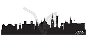 Oslo Norway city skyline silhouette - vector clipart