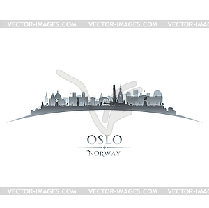 Oslo Norway city silhouette white background - vector image