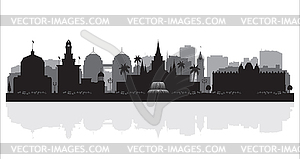 Oakland California city skyline silhouette - vector image