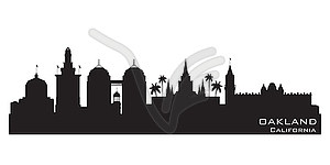 Oakland California city skyline silhouette - vector image