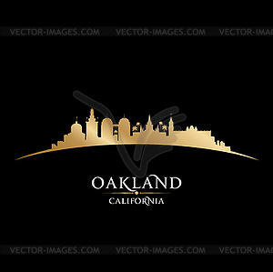 Oakland California city silhouette black background - vector clipart