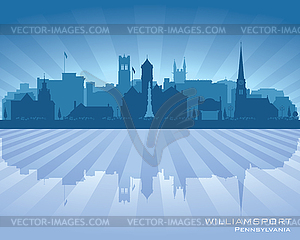 Williamsport Pennsylvania city skyline silhouette - vector image