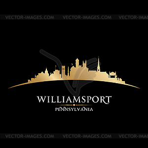 Williamsport Пенсильвания силуэт города черный - рисунок в векторе