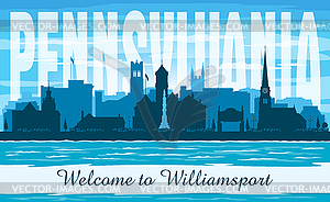 Williamsport Pennsylvania city skyline silhouette - vector image