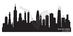 Chicago Illinois city skyline silhouette - vector clip art