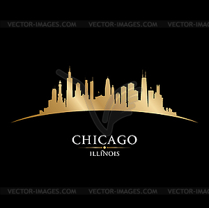 Chicago Illinois city silhouette black background - vector image