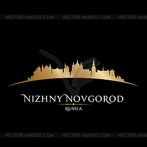 Nizhny Novrogod Russia city silhouette black - vector image